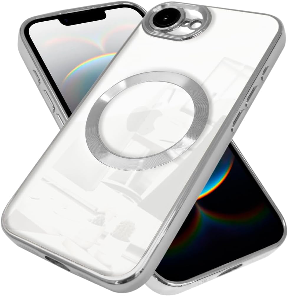 Shizuka Will Re iPhone 16e Case, MagSafe Compatible, Clear Lens Protection, Cover, Wireless Charging, Shock Resistant, Hybrid 7, Smartphone Case, 1 Piece, Silver