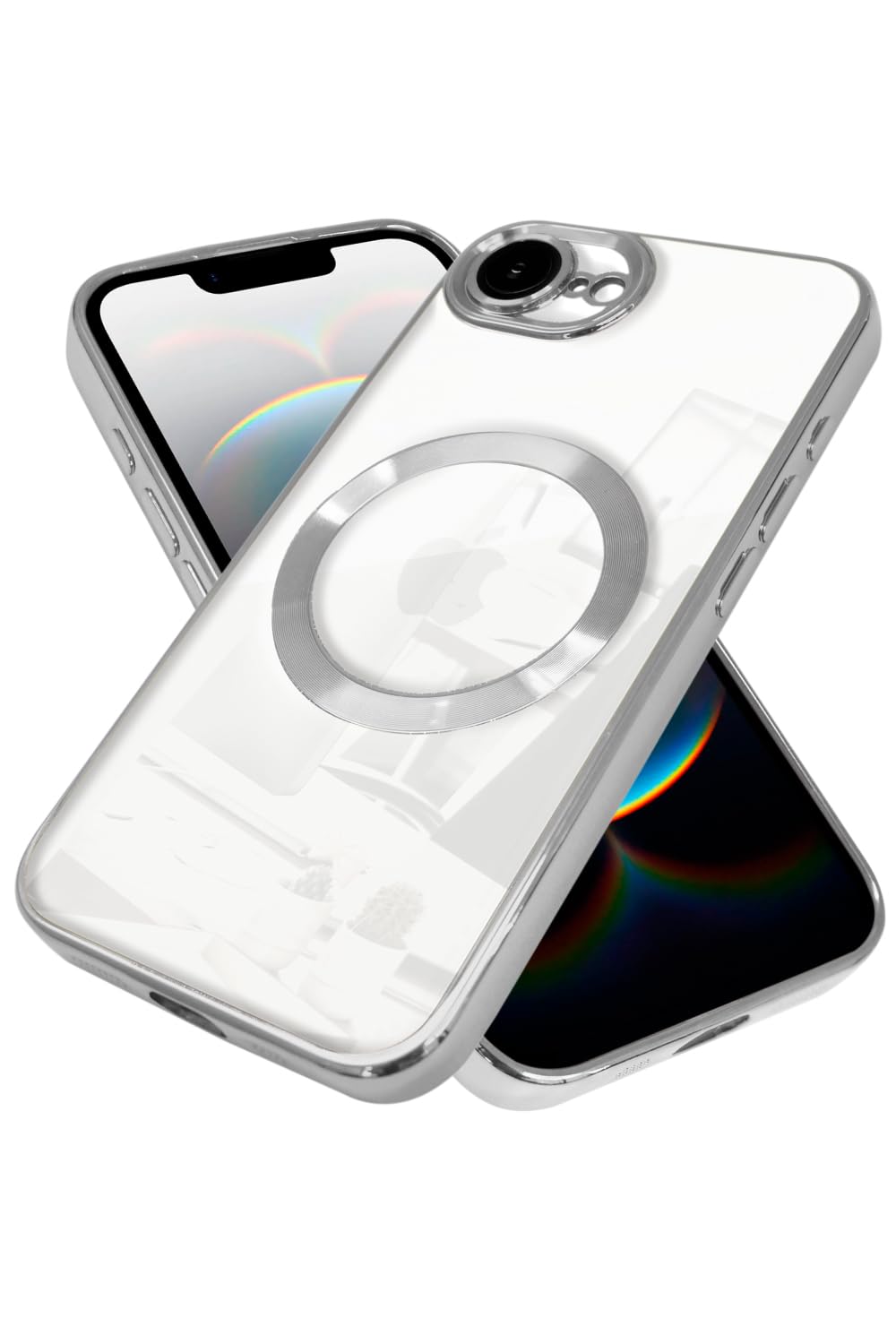 Shizuka Will Re iPhone 16e Case, MagSafe Compatible, Clear Lens Protection, Cover, Wireless Charging, Shock Resistant, Hybrid 7, Smartphone Case, 1 Piece, Silver