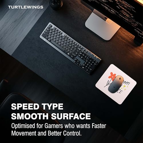 Image of TURTLEWINGS | Mousepad | Inspirational Quote Mousepad - 22x18 cm, 3mm Thick | Abstract Design Non-Slip Rubber Base | Office, Study & Gaming Use | Premium Smooth Surface 24