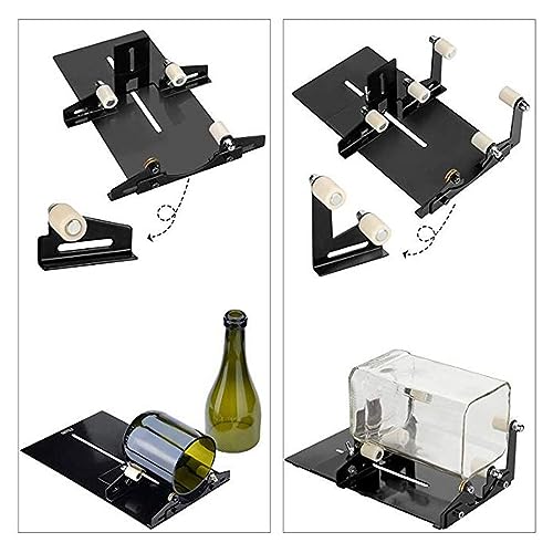 Tagliabottiglie di Vetro, Kit Tagliavetro Tagliabottiglie Tondo Quadrato per Il Taglio di Bottiglie O Vasetti di Vino