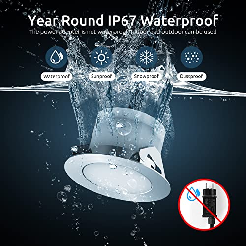 Jirvy Led Deck Lights Kit 10Pcs Φ 1.22" Rgbw Low Voltage Wireless Smart Phone Control Compatible With Alexa Google Home, Recessed Ip67 Waterproof For Landscape Lighting, Stair Decor, Step Inground #TOP4