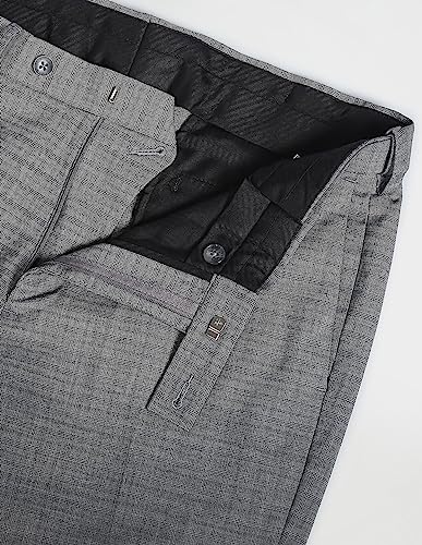 Image of Arrow Men's Mid Rise Slim Auto Flex Check Trousers