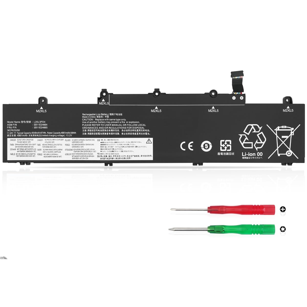 57Wh L20M3PD4 Laptop Batería para Lenovo Thinkpad ThinkPad E14 Gen 2 Gen 3 Gen 4 E15 Gen 2 Gen 3 Gen 4 Series L20C3PD4 L20L3PD4 L20D3PD4 SB11C73241 SB11E24664 5B11E24665