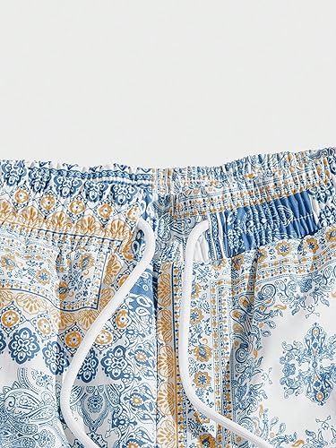 WDIRARA Men's Floral Letter Graphic Print Drawstring Waist Tie Front Sweatpants3