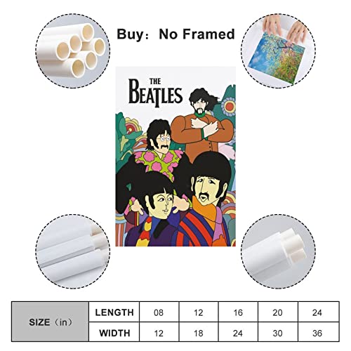Poster décoratif sur toile The Beatles Dessin animé des Beatles – 40 x 60 cm - Les Beatles, Paul McCartney, John Lennon, RIngo Starr, George Harrison Poster décoratif sur toile The Beatles Dessin animé des Beatles - 40 x 60 cm – Image 3