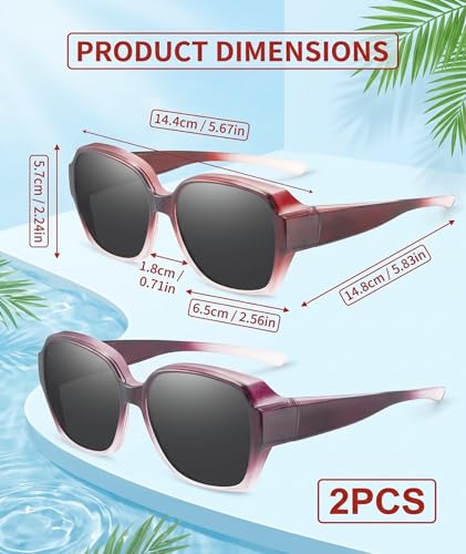 Image of 2Pcs Sunglasses Oversized for Women, Sunglasses Women; Fashion Accessory for Daily Styling and Travel, Oversized Sunglasses for Women with Flattering Design, Suitable for Various Face Shapes