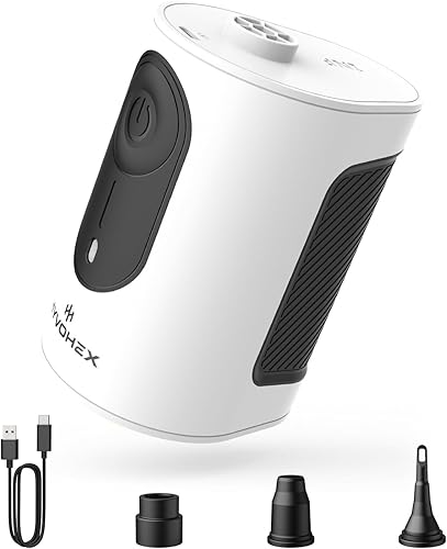 Miniatura 12 de Bomba de aire portátil para inflables, bomba de colchón de aire ultrarrápida de 4000 mAh con disipación de calor avanzada, bomba de aire eléctrica