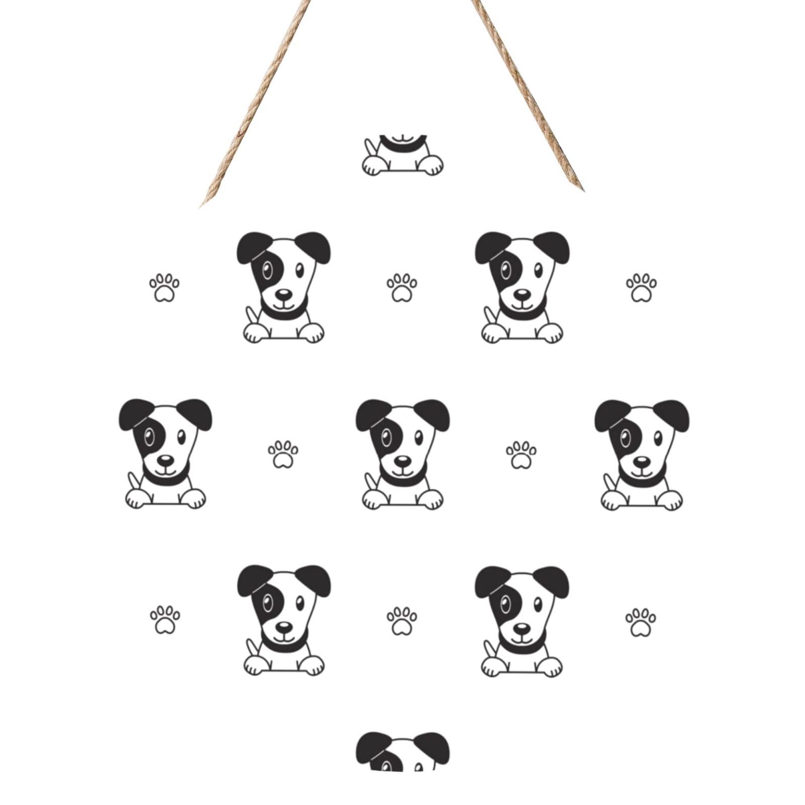 InOmak Cartoon Character Jack Russell Terrier Animal, Round Wood Panel Painting 12 in, Wall Hanging Painting For Home