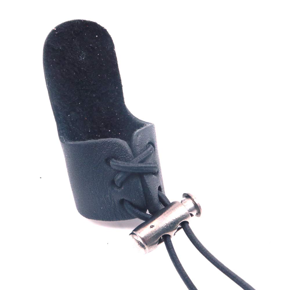 Namvo Lot de 2 doigts de tir à l'arc en cuir pour pouce et flèche pour la chasse - Noir