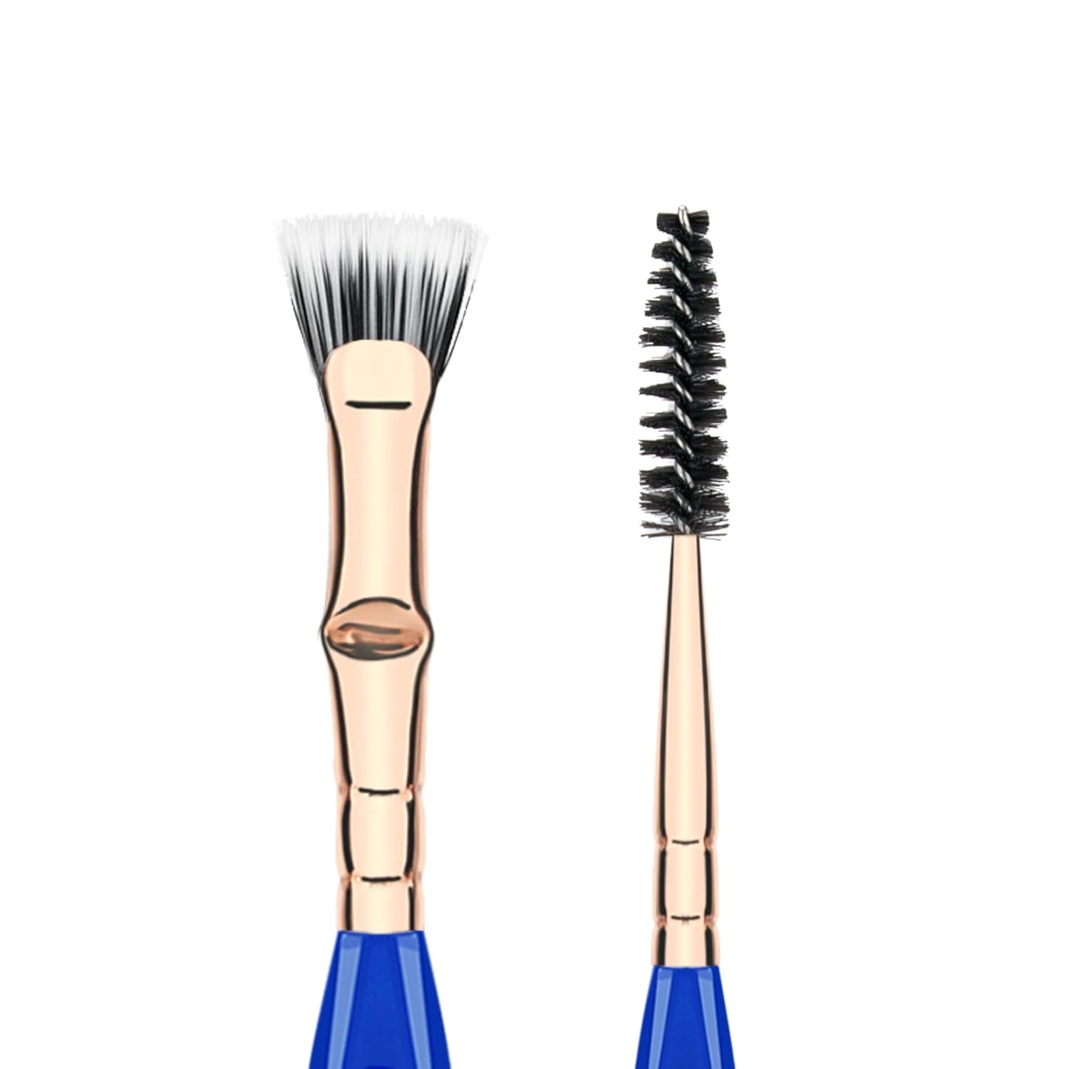 Bdellium Tools Professional Makeup Brush - Golden Triangle 728 Double-ended Bent Lash Fan/Spoolie - With All-Vegan Synthetic Fibers, For Achieving Clean, Clump-free Mascara Application (Blue, 1pc) - Image 2