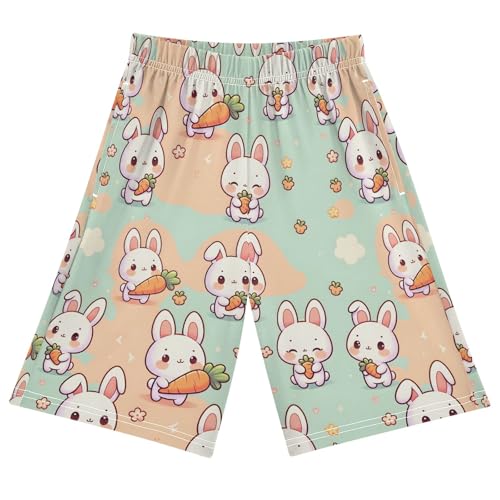 Rabbit Hold Carrot Short Pajama Pants Bottoms Soft Sleepwear with Pockets