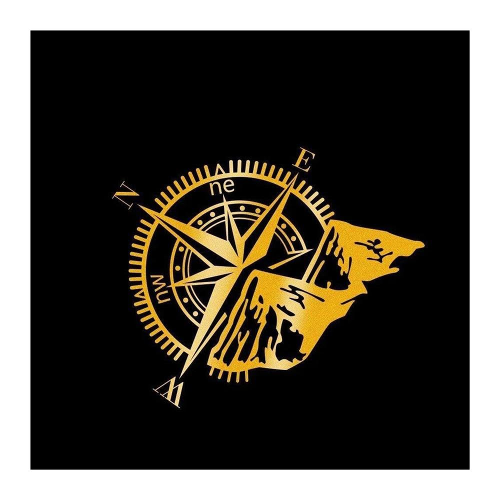 Car Compass Mountain Style Sticker Vinyl Decals(Reflective Yellow)
