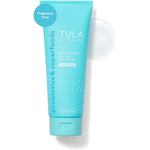 TULA Skin Care Cult Classic Purifying Face Cleanser Fragrance Free - Supersize, Gentle and Effective Face Wash, Makeup Remover, Nourishing and Hydrating, contains Turmeric and Blueberry, 6.7 Fl Oz.