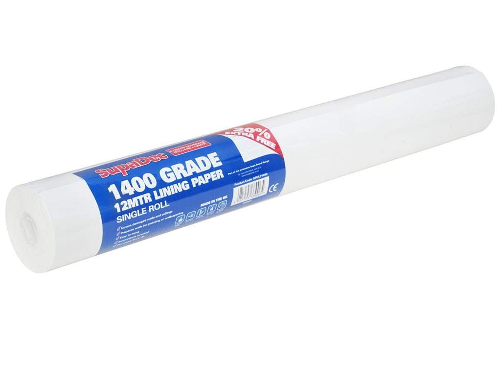 4x SupaDec 1400 Grade Lining Paper Roll Cover Walls Ceilings Paint Damaged 12m