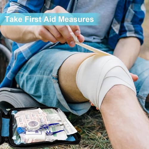 Image of Home Car First Aid Kit Refill Supplies for Business 300Pcs Emergency Kits Urgent Essential for Workpalce Outing Skating Waterproof First Aid Blue Bag for Backpacking 1st Aid