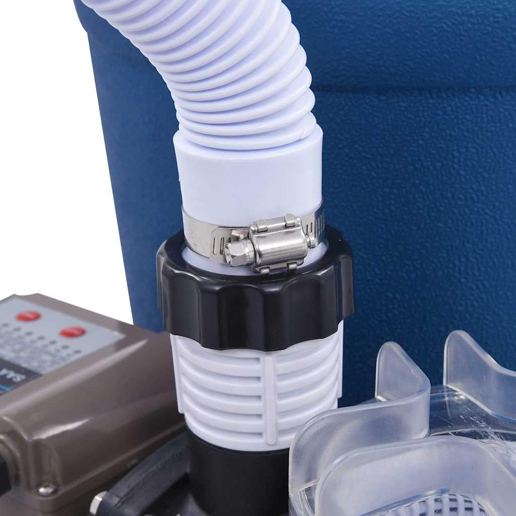 Système de filtration à sable - Pompe de piscine - 10980 l/h - Avec minuterie - Système de filtration 530 W - Valve à 7 voies - Préfiltre - Raccord 38 mm