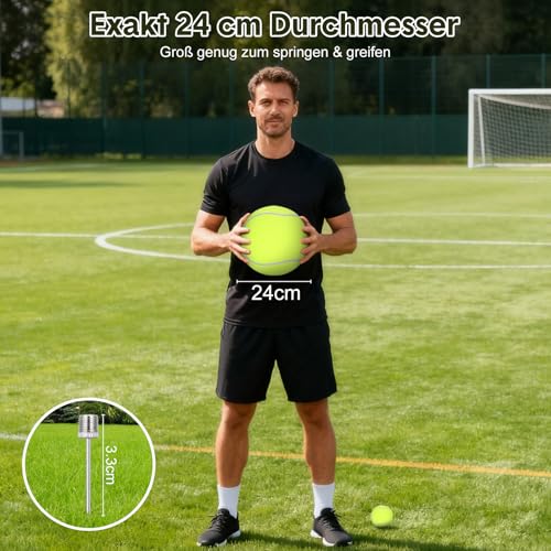 SOIMISS Riesiger Tennisball Große Riesige Hundebälle, Großes Hundespielzeug, aufblasbarer Tennisball für Haustier Training Outdoor-Sport und Strand (24cm)