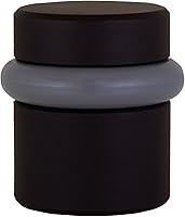 Vista 24 de Gooseneck Door Stop Wall Protector with Rubber Tip, Design House Matte Black Aluminum Door Stopper, 2-Pack, 189290-MB