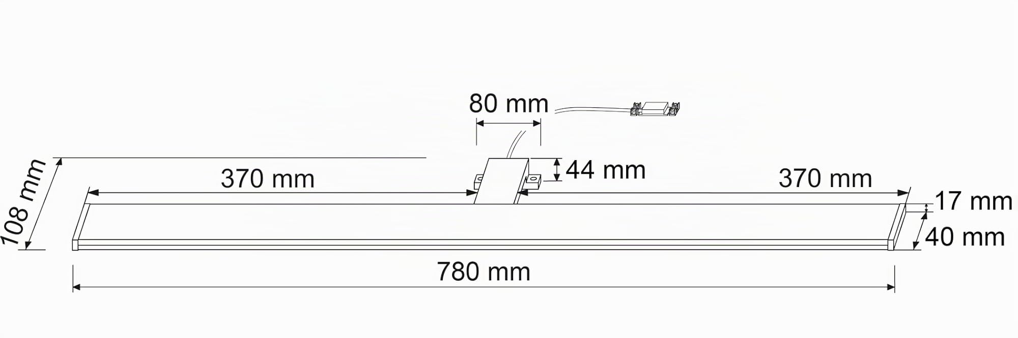 SEBSON® LED Lampada da Specchio per Bagno 78cm, IP44, Lampada Morsetto + Armadio, Bianco Neutro 4000K, 15W, 1100lm - 780x108x44mm