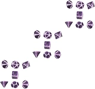 Gadpiparty 3 Conjuntos 7 Pçs Dados Facetados Vintage Dados Verdes Brinquedos Dados A Granel 6 Lados Jogos Dados Dados Jogos Jogos Ao Ar Livre Dados Vintage Dados Poliédricos Retrô Jogos De