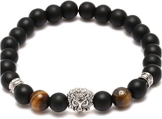 El Regalo Natural stones Lion Charm Elastic Bracelet for Boys/Men Price In India