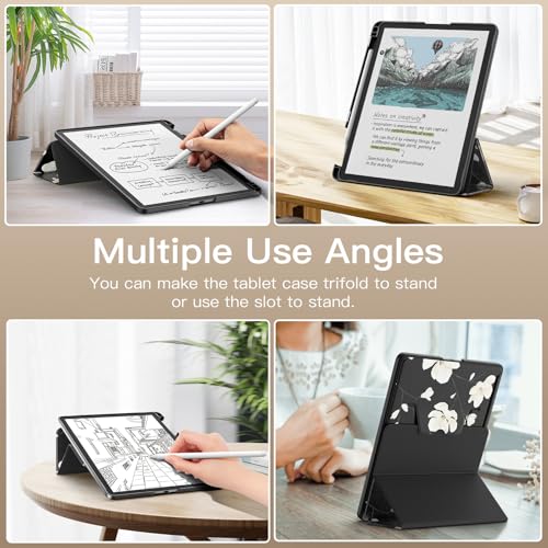Image of MoKo Stand Case for 11 inch Kindle Scribe (3rd Generation -2025) & Kindle Scribe Colorsoft (1st Generation 2025) - Premium Leather Trifold Stand Cover with Pen Holder, Auto Sleep /Wake, Magnolia