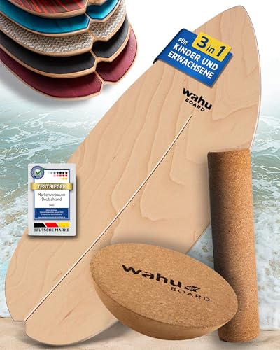 WAHU Balance Board Nature | 3in1 Set | Surf Balance Board aus...