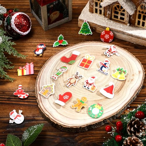 Image of 120 Pcs Christmas Pins Bulk Lapel Acrylic Pin Women Backpack Brooch Colorful Pins Gifts for Party Decoration
