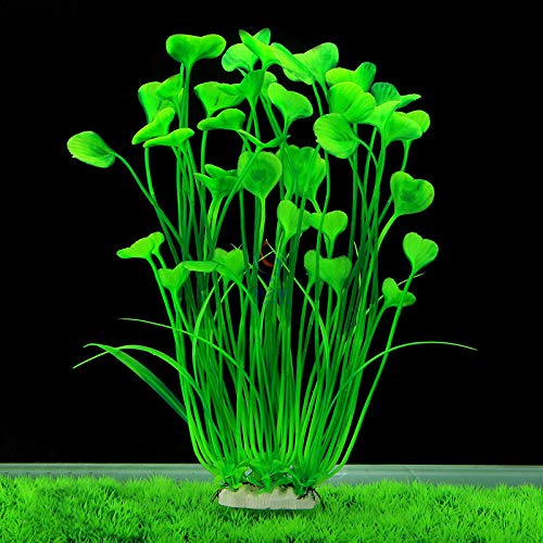 BSGP Plantas acuáticas Artificiales, Plantas de Acuario Grandes de plástico, decoración para Acuario, Paisaje bajo el Agua, Color Verde