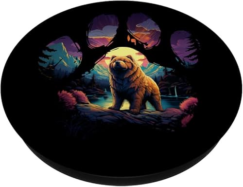 Miniatura 2 de Chow Chow Paw Mountain Design Dog Mom Dad PopSockets Standard PopGrip