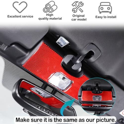 Hudiriy Real Soft Carbon Fiber Car Inside Rearview Mirror Base Decorate Cover Trim Sticker Compatible with Mazda MX-5 2016-2023, Roof Rearview Mirror Bracket Base Interior Protection Accessories,Red by Hudiriy - Used condition - Image 4