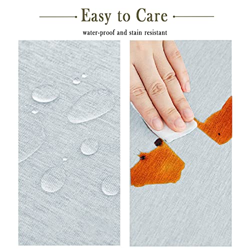 Image of Jeloris Round Waterproof Tablecloth Spill-Proof and Stain Resistant Table Cloth Wrinkle Free Washable Decorative Fabric Table Cover for Kitchen, Dining, Parties, Buffet, Wedding(48 inch, Light Grey)