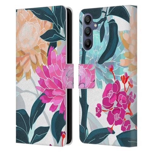 Funda de cuero Haroulita Bloom para Samsung Galaxy A15 carcasa libro con soporte y tarjetero