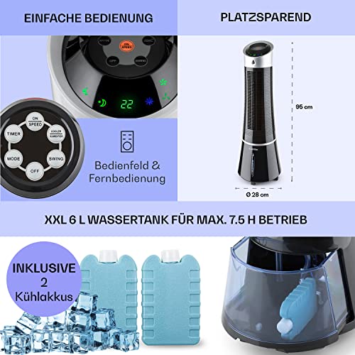 Klarstein Luftkühler mit Wasserkühlung für energieeffiziente Raumkühlung