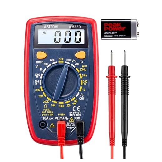 AstroAI Digital Multimeter with Backlit LCD Blue