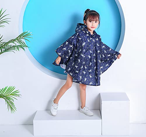 Image of Freesmily Kids Cute Raincoat Waterproof Rain Poncho Jacket Coat for Girls Boys