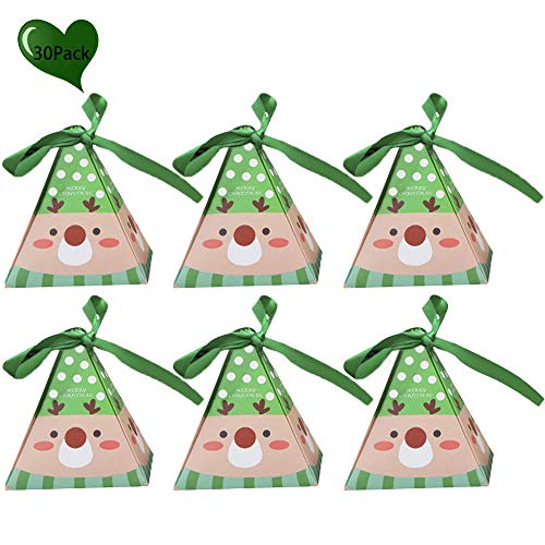 Alapaste Gift Boxes Set Of 30 Decorative Candy Boxes,Cookies, Goodies Christmas Candy Bags Santa Claus Reindeer Xmas Tree Gift Box Present Packaging For Festival Holiday New Year (Reindeer) #TOP5