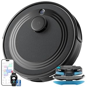 LEFANT M2S Saugroboter mit Wischfunktion, Automatische Teppicherkennung, Roboterstaubsauger mit No-Go-Zonen, 10000 Pa Starke Saugkraft für Tierhaare Teppiche, 240 Min Laufzeit, Schwarz