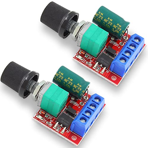 Eilumduo 5 Stück PWM DC Motorregler, 5 V 6 V 12 V 24 V 35 V 5 A Geschwindigkeitsregulierungsschalter Cover