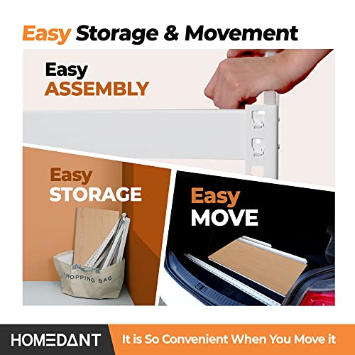 Homedant 5 Tier Laminated White Metal Shelving Unit Adjustable Garage Storage Utility Rack Heavy Duty Shelves Organization Shelf Basement Shed Kitchen Closet Pantry 35.9" W X 16.2" D X 71.3" H 1Pack #TOP7