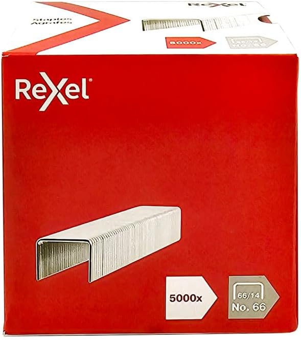 Rexel No.66/14 mm Heavy Duty Staples, For Stapling up to 100 Sheets, Use with the Rexel Giant and Goliath Staplers, Box of 5000, 6075