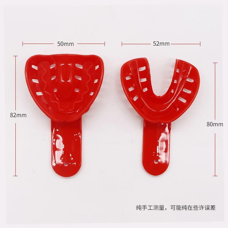 10Pcs Colorful Dental Impression Trays Plastic Materials Disposable Child Teeth Tray Holder Dental Oral Care Lab Equipment (Color : Red)
