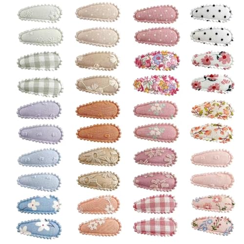 Image of PandaEar 40 Pieces Baby Hair Clips 20 Colors Cute Toddler Snap Hair Clips, 1.5" Mini Hair Accessories set for Girls Infants Toddlers