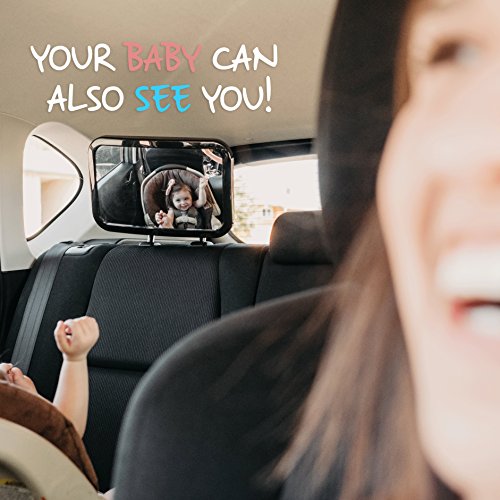 Baby Mirror For Car - Safely Monitor Infant Child In Rear Facing Car Seat - Wide View Shatterproof Adjustable Acrylic 360°For Backseat - Best Newborn Car Seat Accessories - By Snookums #TOP2