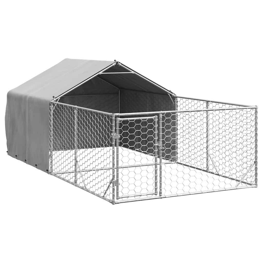 Perrera Exterior para Perros: Segura y Cómoda, Acero Galvanizado, 4x2x1.5m, para Mascotas