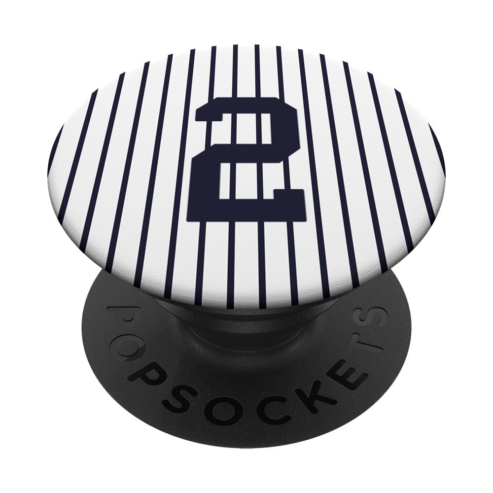 Baseball Legend #2 Navy and White Pinstripes PopSockets Adhesive PopGrip