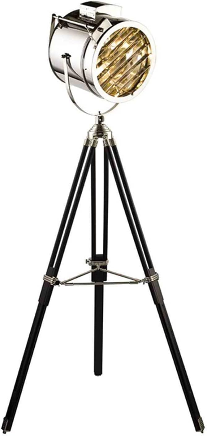 YUZZI Black Floor lamp Retro Studio Tripod Floor Lamp Sliver Gold