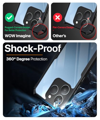 Image of WOW IMAGINE Shock Proof Clear Back Case Mobile Cover for Realme 15T 5G | Realme Narzo 90 5G (Hard | Hybrid PC + TPU | Full Armour Device & Camera Protection | Black)