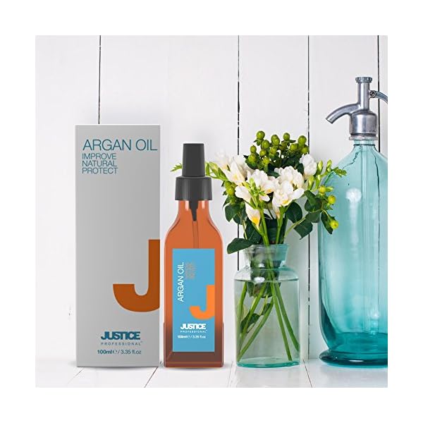 JUSTICE-Professional-Argan-Oil-100ml--Nourishes-Dry-Hair-Moisturises-Protects-Hair-from-UV-Rays-Creates-Shine-Non-Greasy-Hazelnut-Vanilla-Fragrance JUSTICE Professional Argan Oil 100ml – Nourishes Dry Hair, Moisturises & Protects Hair from UV Rays, Creates Shine, Non-Greasy, Hazelnut & Vanilla Fragrance