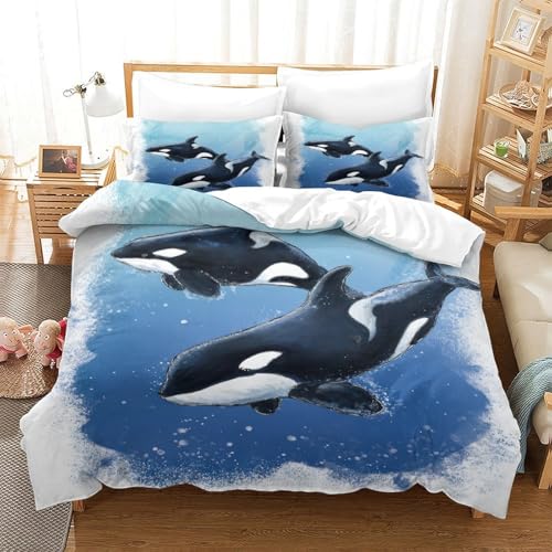 Linge de lit orque 3D en microfibre anti-plis avec fermeture éclair